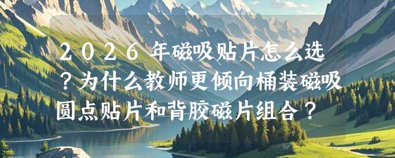 2026年磁吸贴片怎么选？为什么教师更倾向桶装磁吸圆点贴片和背胶磁片组合？