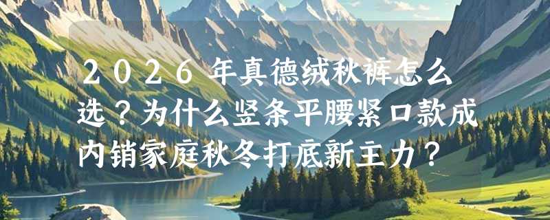 2026年真德绒秋裤怎么选？为什么竖条平腰紧口款成内销家庭秋冬打底新主力？