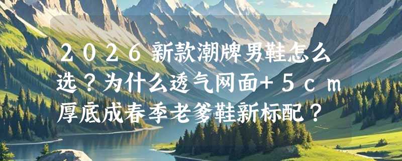 2026新款潮牌男鞋怎么选？为什么透气网面+5cm厚底成春季老爹鞋新标配？