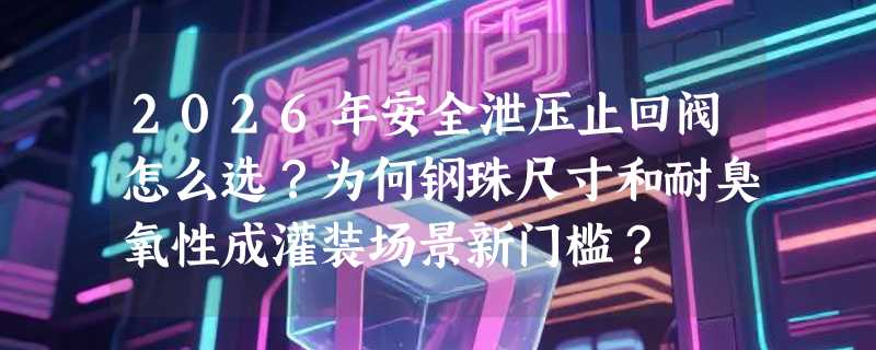 2026年安全泄压止回阀怎么选？为何钢珠尺寸和耐臭氧性成灌装场景新门槛？