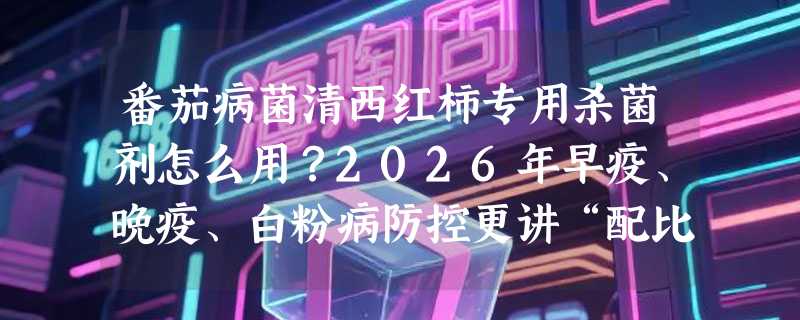 番茄病菌清西红柿专用杀菌剂怎么用？2026年早疫、晚疫、白粉病防控更讲“配比精准”和“轮换节奏”了