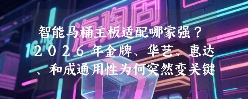 智能马桶主板适配哪家强？2026年金牌、华艺、惠达、和成通用性为何突然变关键？