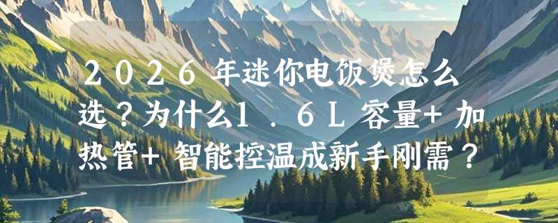 2026年迷你电饭煲怎么选？为什么1.6L容量+加热管+智能控温成新手刚需？