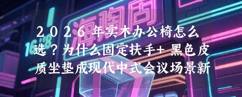 2026年实木办公椅怎么选？为什么固定扶手+黑色皮质坐垫成现代中式会议场景新标配？