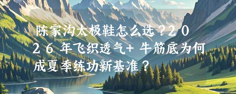 陈家沟太极鞋怎么选？2026年飞织透气+牛筋底为何成夏季练功新基准？