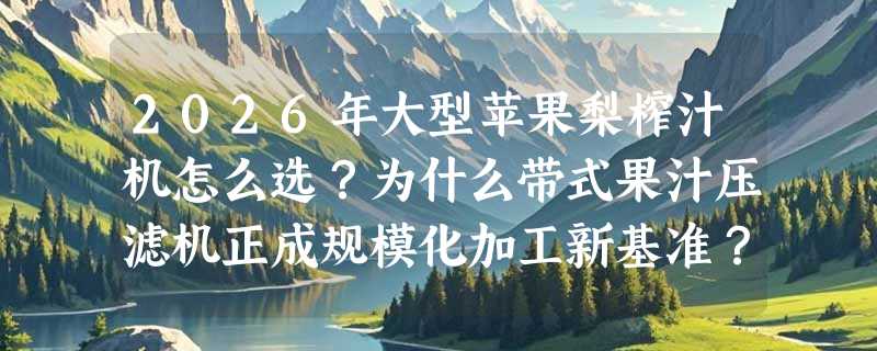 2026年大型苹果梨榨汁机怎么选？为什么带式果汁压滤机正成规模化加工新基准？