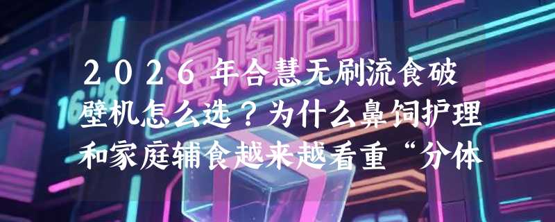 2026年合慧无刷流食破壁机怎么选？为什么鼻饲护理和家庭辅食越来越看重“分体式+智能控温”？