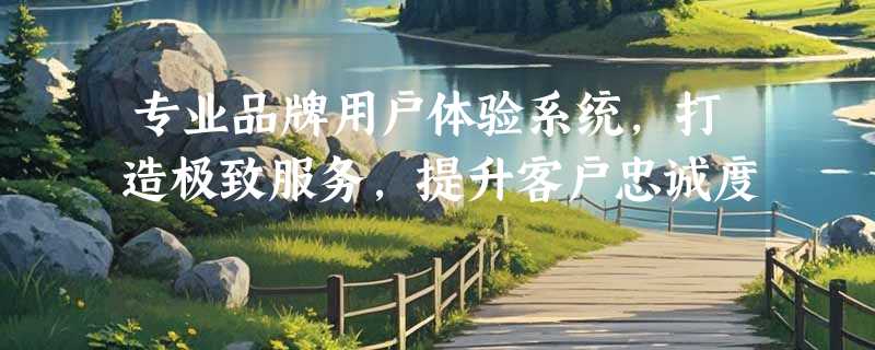 专业品牌用户体验系统，打造极致服务，提升客户忠诚度