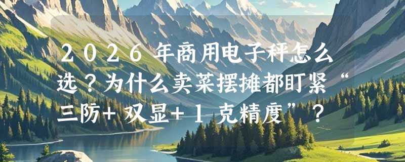2026年商用电子秤怎么选？为什么卖菜摆摊都盯紧“三防+双显+1克精度”？