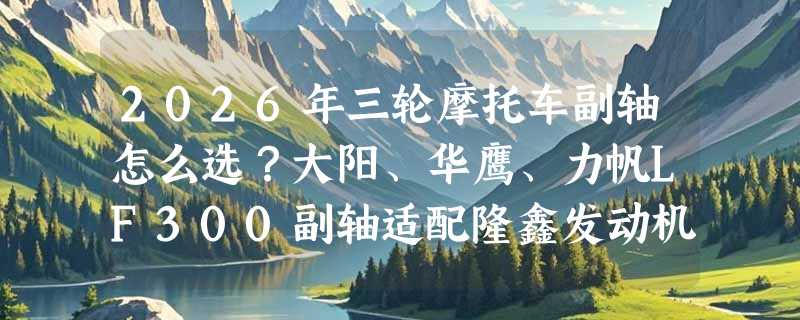 2026年三轮摩托车副轴怎么选？大阳、华鹰、力帆LF300副轴适配隆鑫发动机的关键在哪？