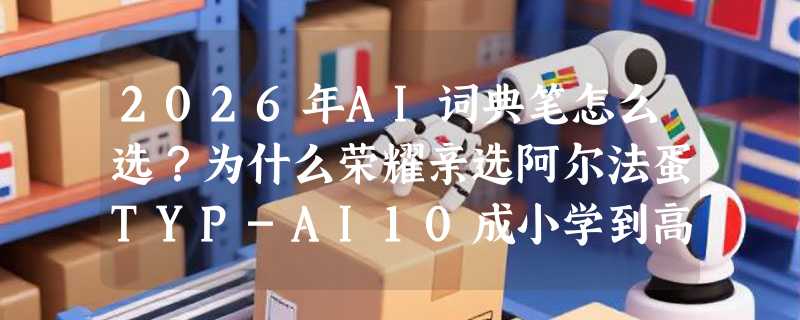 2026年AI词典笔怎么选？为什么荣耀亲选阿尔法蛋TYP-AI10成小学到高中英语中文学习的高频首选？