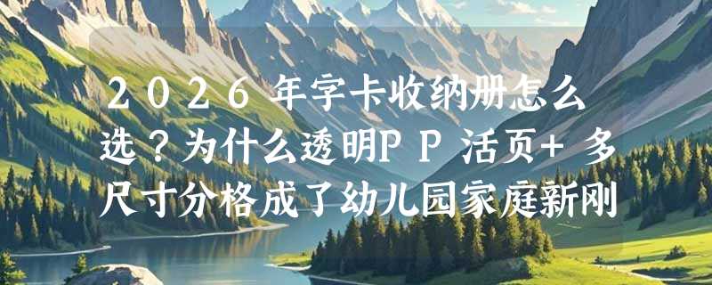 2026年字卡收纳册怎么选？为什么透明PP活页+多尺寸分格成了幼儿园家庭新刚需？