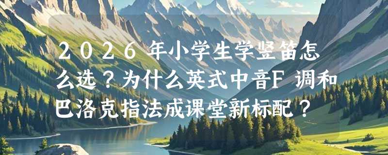 2026年小学生学竖笛怎么选？为什么英式中音F调和巴洛克指法成课堂新标配？