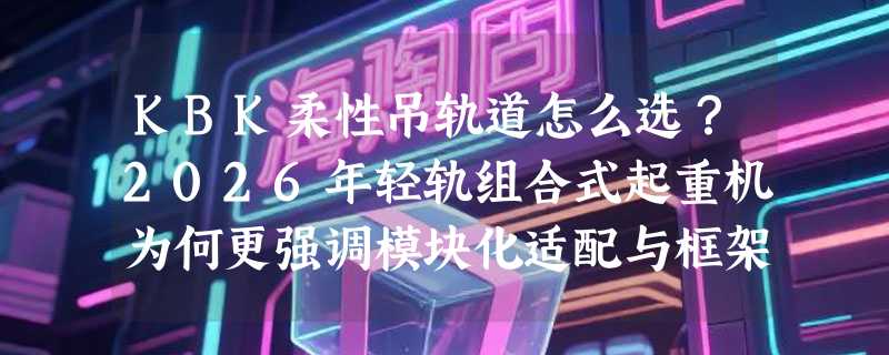 KBK柔性吊轨道怎么选？2026年轻轨组合式起重机为何更强调模块化适配与框架式悬挂稳定性？