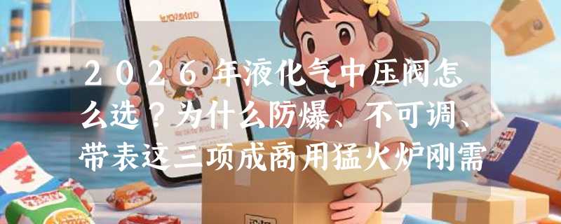 2026年液化气中压阀怎么选？为什么防爆、不可调、带表这三项成商用猛火炉刚需？