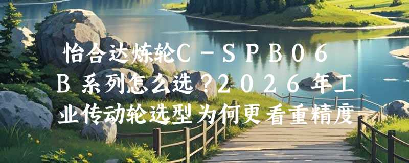 怡合达炼轮C-SPB06B系列怎么选？2026年工业传动轮选型为何更看重精度匹配与安装兼容性？