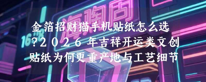 金箔招财猫手机贴纸怎么选？2026年吉祥开运类文创贴纸为何更重产地与工艺细节？