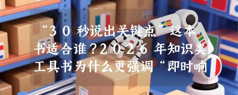 “30秒说出关键点”这本书适合谁？2026年知识类工具书为什么更强调“即时响应力”？