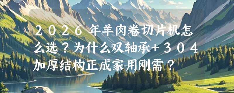 2026年羊肉卷切片机怎么选？为什么双轴承+304加厚结构正成家用刚需？