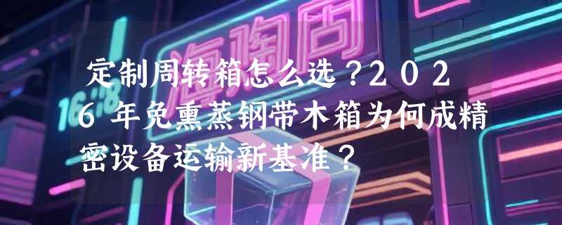 定制周转箱怎么选？2026年免熏蒸钢带木箱为何成精密设备运输新基准？