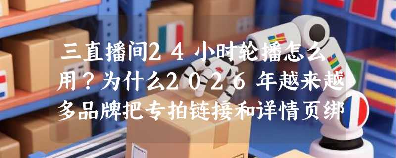 三直播间24小时轮播怎么用？为什么2026年越来越多品牌把专拍链接和详情页绑定轮播？