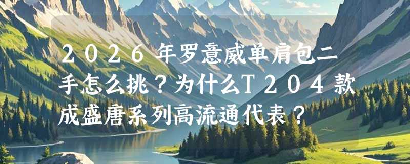 2026年罗意威单肩包二手怎么挑？为什么T204款成盛唐系列高流通代表？