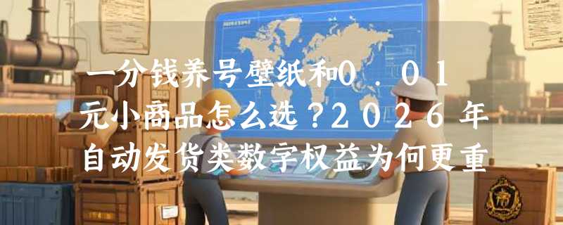 一分钱养号壁纸和0.01元小商品怎么选？2026年自动发货类数字权益为何更重“合规时效性”？