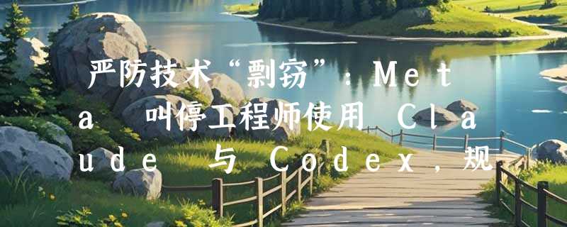 严防技术“剽窃”：Meta 叫停工程师使用 Claude 与 Codex，规避模型蒸馏风险