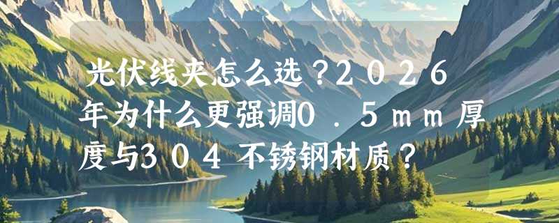 光伏线夹怎么选？2026年为什么更强调0.5mm厚度与304不锈钢材质？