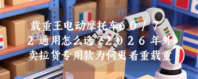 载重王电动摩托车60/72通用怎么选？2026年外卖拉货专用款为何更看重载重与续航双硬指标？