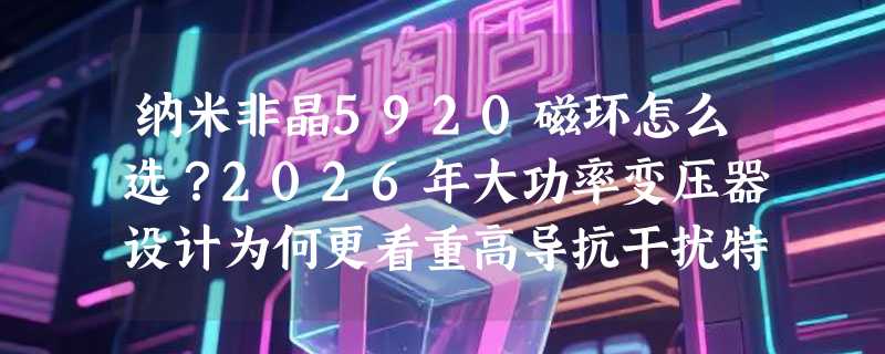 纳米非晶5920磁环怎么选？2026年大功率变压器设计为何更看重高导抗干扰特性？