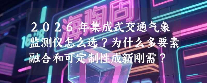 2026年集成式交通气象监测仪怎么选？为什么多要素融合和可定制性成新刚需？
