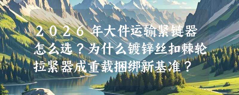 2026年大件运输紧链器怎么选？为什么镀锌丝扣棘轮拉紧器成重载捆绑新基准？