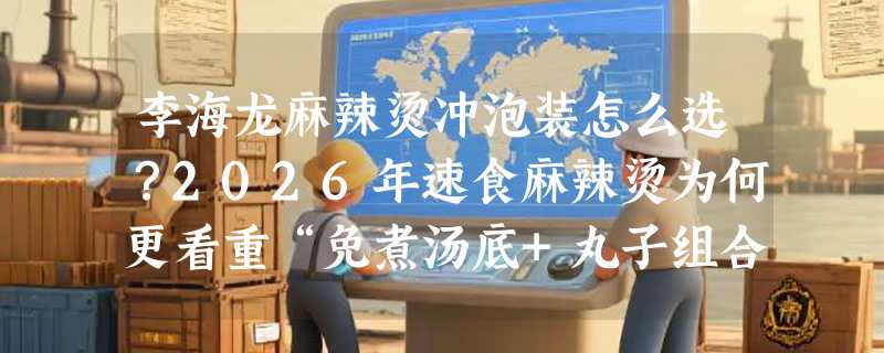 李海龙麻辣烫冲泡装怎么选？2026年速食麻辣烫为何更看重“免煮汤底+丸子组合”？