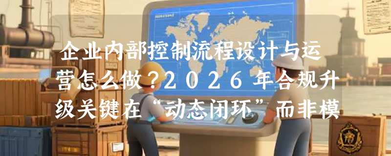 企业内部控制流程设计与运营怎么做？2026年合规升级关键在“动态闭环”而非模板套用