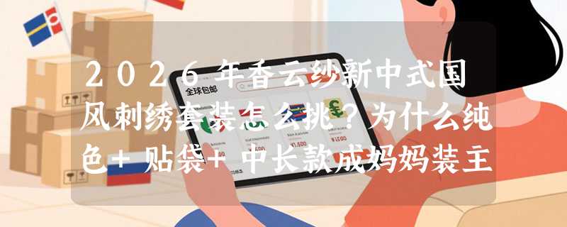 2026年香云纱新中式国风刺绣套装怎么挑？为什么纯色+贴袋+中长款成妈妈装主流配置？