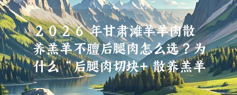 2026年甘肃滩羊羊肉散养羔羊不膻后腿肉怎么选？为什么“后腿肉切块+散养羔羊”正成烧烤刚需？