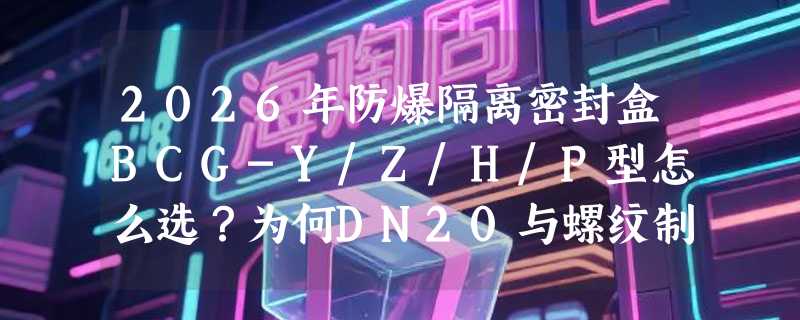 2026年防爆隔离密封盒BCG-Y/Z/H/P型怎么选？为何DN20与螺纹制式成关键分水岭？