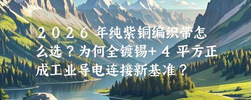 2026年纯紫铜编织带怎么选？为何全镀锡+4平方正成工业导电连接新基准？
