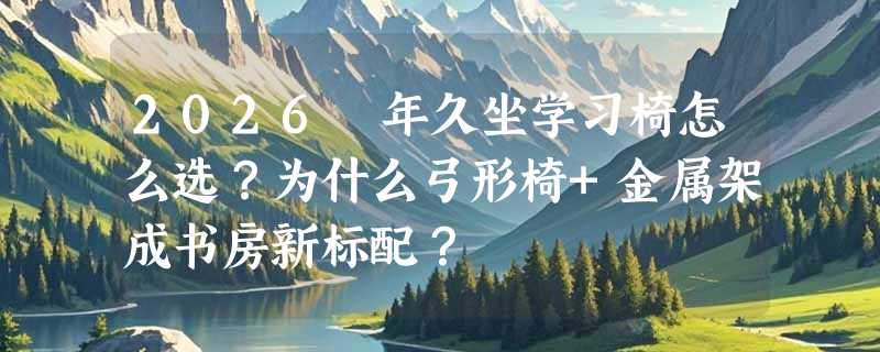 2026 年久坐学习椅怎么选？为什么弓形椅+金属架成书房新标配？