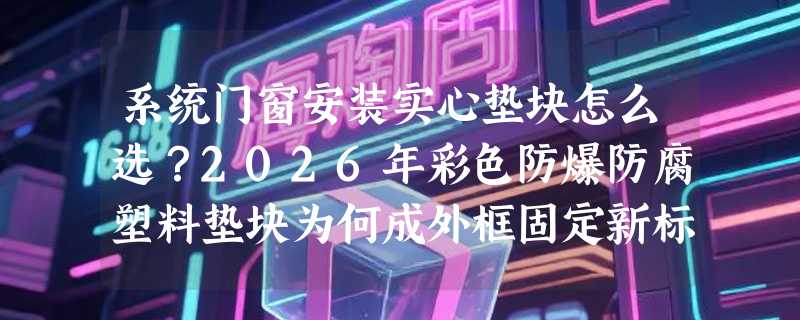 系统门窗安装实心垫块怎么选？2026年彩色防爆防腐塑料垫块为何成外框固定新标配？