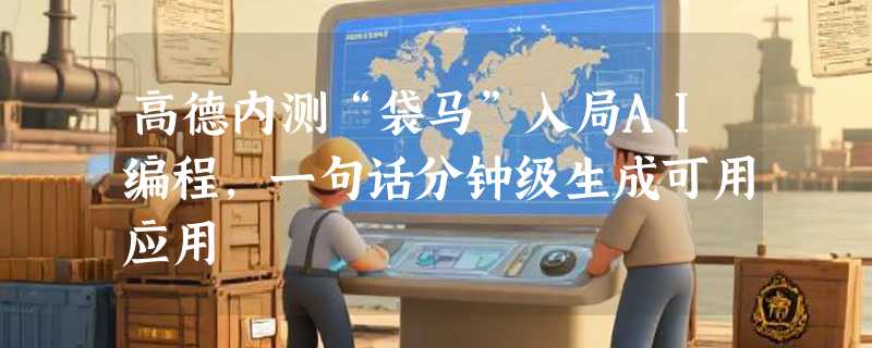 高德内测“袋马”入局AI编程，一句话分钟级生成可用应用