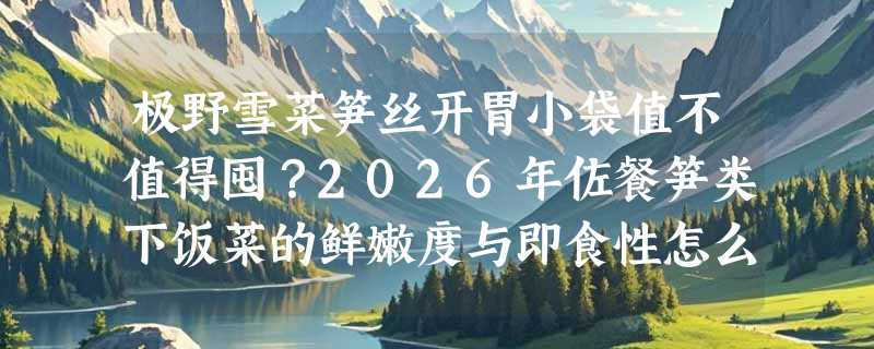 极野雪菜笋丝开胃小袋值不值得囤？2026年佐餐笋类下饭菜的鲜嫩度与即食性怎么判？