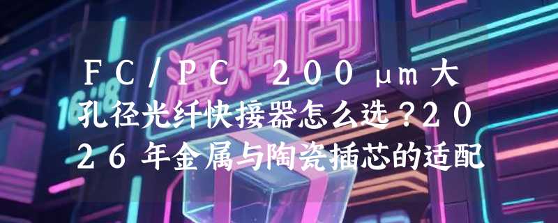 FC/PC 200μm大孔径光纤快接器怎么选？2026年金属与陶瓷插芯的适配边界正在收紧