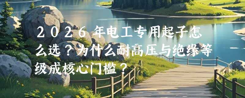 2026年电工专用起子怎么选？为什么耐高压与绝缘等级成核心门槛？