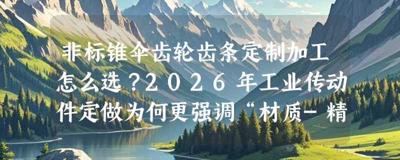非标锥伞齿轮齿条定制加工怎么选？2026年工业传动件定做为何更强调“材质-精度-地域协同”？