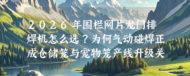2026年围栏网片龙门排焊机怎么选？为何气动碰焊正成仓储笼与宠物笼产线升级关键？