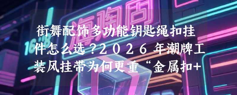 街舞配饰多功能钥匙绳扣挂件怎么选？2026年潮牌工装风挂带为何更重“金属扣+尼龙带”双结构？