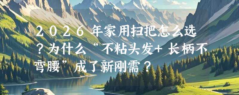2026年家用扫把怎么选？为什么“不粘头发+长柄不弯腰”成了新刚需？