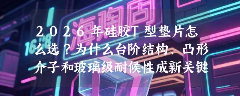 2026年硅胶T型垫片怎么选？为什么台阶结构、凸形介子和玻璃级耐候性成新关键？